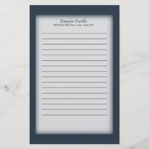 Gepersonaliseerde marine Blue en White Briefpapier