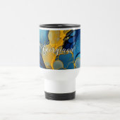 Gepersonaliseerde marine en gouden alcohol inkt vl reisbeker (Center)