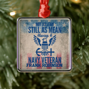 Gepersonaliseerde marine veteraan noodlijdende VS  Metalen Ornament