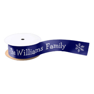 Gepersonaliseerde marineblauwe kerst  lint