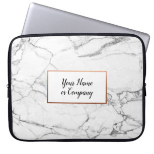 Gepersonaliseerde marmer & Roos gouden iMac laptop Sleeve