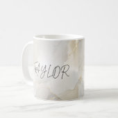 Gepersonaliseerde marmeren naam Mok (Voorkant links)