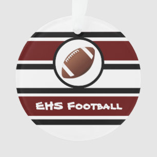 Gepersonaliseerde maroon- en zwarte Football Ornament