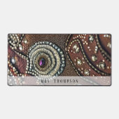 Gepersonaliseerde Maroon Faux Lederen Strass Bureaumat (Voorkant)