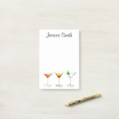 Gepersonaliseerde Martini Cosmo Manhattan Cocktail Post-it® Notes (Op bureau)