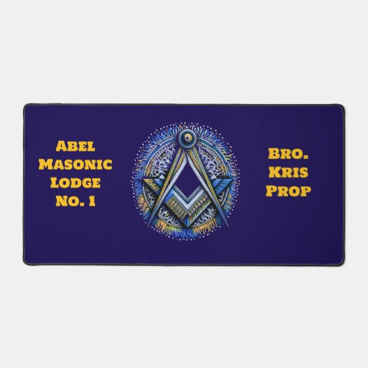 Gepersonaliseerde Masonic Desk Mat Gift voor Mason (Voorkant)