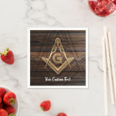 Gepersonaliseerde Masonic Napkins | Rustisch houtw Servetten (Insitu)