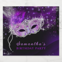 Gepersonaliseerde Masquerade Party Waterfles Label
