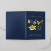 Gepersonaliseerde Masterdiploma Afstuderen Behaald Folie Wenskaart (Buiten Laag)