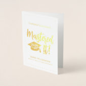 Gepersonaliseerde Masters Degree Afstuderen beheer Folie Kaarten (Voorkant)