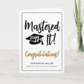 Gepersonaliseerde Masters Degree Afstuderen beheer Kaart (Voorkant)