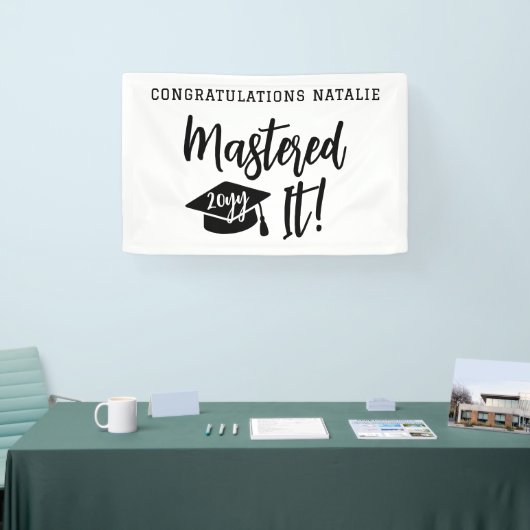 Gepersonaliseerde Masters Degree Afstuderen beheer Spandoek (Beurs)