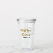 Gepersonaliseerde Matron of Honor Gold Glitter Acryl Drinkbeker (Voorkant)
