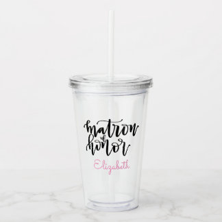 Gepersonaliseerde Matron van Honor Acryltumbler Acryl Drinkbeker