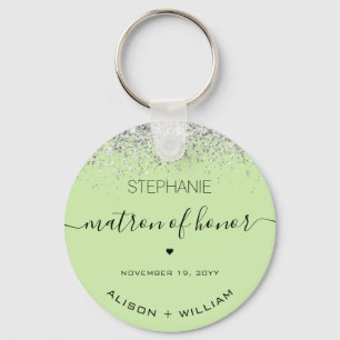 Gepersonaliseerde Matron van Honor Glitter confett Sleutelhanger