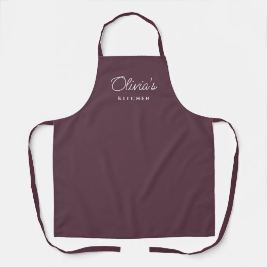 Gepersonaliseerde Mauve Keuken Schort Gift (Voorkant)