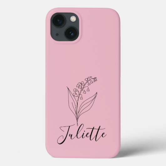 Gepersonaliseerde May Lily van de Vallei Geboorteb Case-Mate iPhone Case (Achterkant)