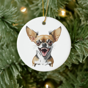 Gepersonaliseerde Mean Chihuahua Grappige honden Keramisch Ornament