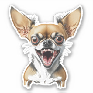 Gepersonaliseerde Mean Chihuahua   Grappige honden Sticker