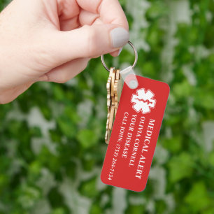 Gepersonaliseerde medische alarm medische informat sleutelhanger