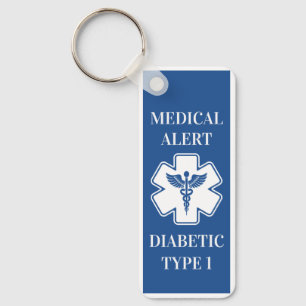 Gepersonaliseerde medische alarmdiabetes ICE-noodm Sleutelhanger