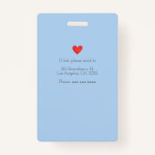 Gepersonaliseerde medische apparatuur Geregistreer Badge (Achterkant)