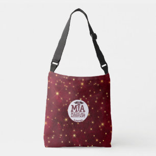 Gepersonaliseerde medische assistent Burgundy Crossbody Tas