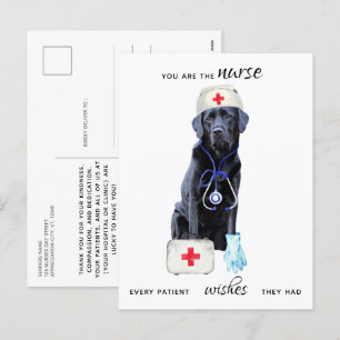 Gepersonaliseerde medische Schattigee Nursing Dog Feestdagenkaart