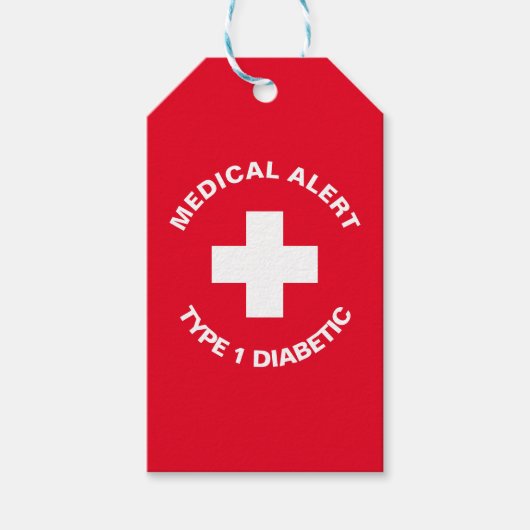 Gepersonaliseerde medische waarschuwing Diabetisch Cadeaulabel (Voorkant)