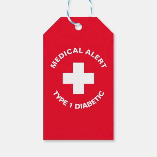 Gepersonaliseerde medische waarschuwing Diabetisch Cadeaulabel (Achterkant)