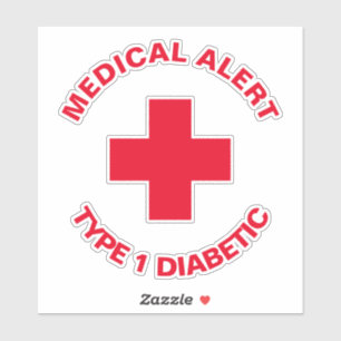 Gepersonaliseerde medische waarschuwing Diabetisch Sticker