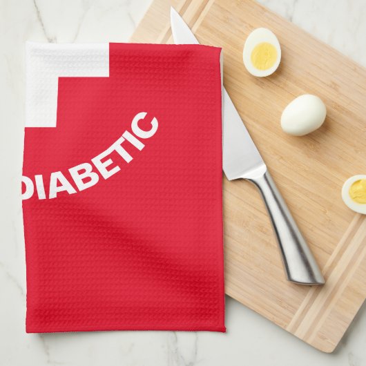 Gepersonaliseerde medische waarschuwing Diabetisch Theedoek (Quarter Fold)