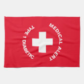 Gepersonaliseerde medische waarschuwing Diabetisch Theedoek (Horizontaal)