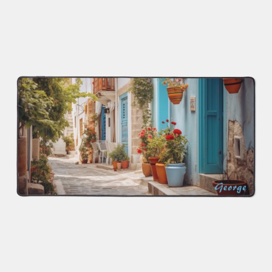 Gepersonaliseerde Mediterrane eiland Street Desk M Bureaumat (Voorkant)