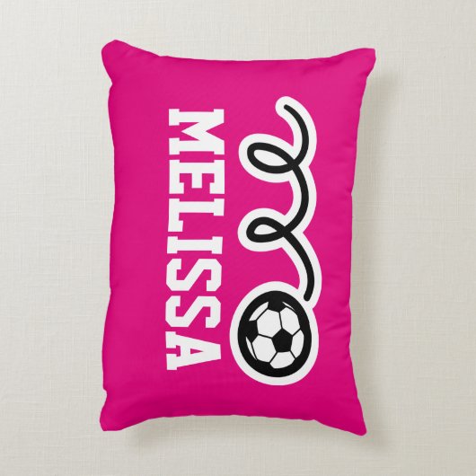 Gepersonaliseerde meidenkussens met schattig voetb decoratief kussen (Achterkant (Verticaal))