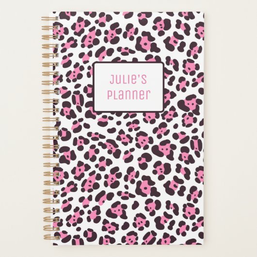 Gepersonaliseerde Meisje Leopard Planner (Voorkant)