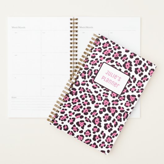 Gepersonaliseerde Meisje Leopard Planner (Display)