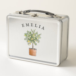 Gepersonaliseerde Meisje Metalen Lunchbox Lemon Tr