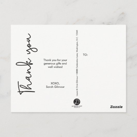 Gepersonaliseerde Meisje verjaardag dank u Briefkaart (Achterkant)