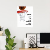 Gepersonaliseerde meisjes Basketball Poster (Thuiskantoor)