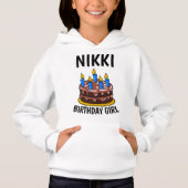 GEPERSONALISEERDE MEISJES BIRTHDAY GIRL CAKE T-SHI (Voorkant)