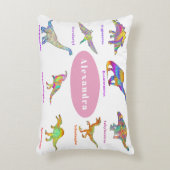 Gepersonaliseerde meisjes dinosaurus accent kussen (Voorkant(Verticaal))