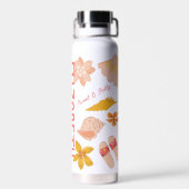 Gepersonaliseerde Meisjes Strand Sticker Waterfles (Achterkant)