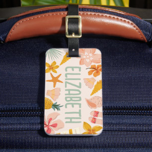 Gepersonaliseerde Meisjes Strand Trendy Sticker Bagagelabel
