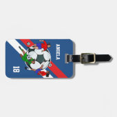 Gepersonaliseerde Meisjes Voetbaltas label Bagagelabel (Voorkant horizontaal)