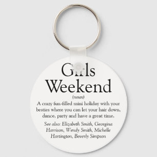 Gepersonaliseerde Meisjes Weekend Definition Sleut Sleutelhanger