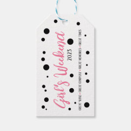 Gepersonaliseerde Meisjes Weekend Pink Dotted Cadeaulabel