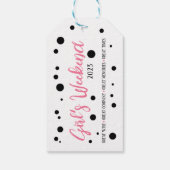 Gepersonaliseerde Meisjes Weekend Pink Dotted Cadeaulabel (Achterkant)
