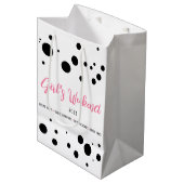 Gepersonaliseerde Meisjes Weekend Pink Dotted Medium Cadeauzakje (Voorkant Gekanteld)