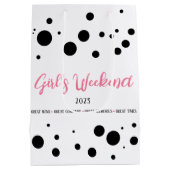 Gepersonaliseerde Meisjes Weekend Pink Dotted Medium Cadeauzakje (Achterkant)